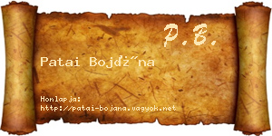Patai Bojána névjegykártya